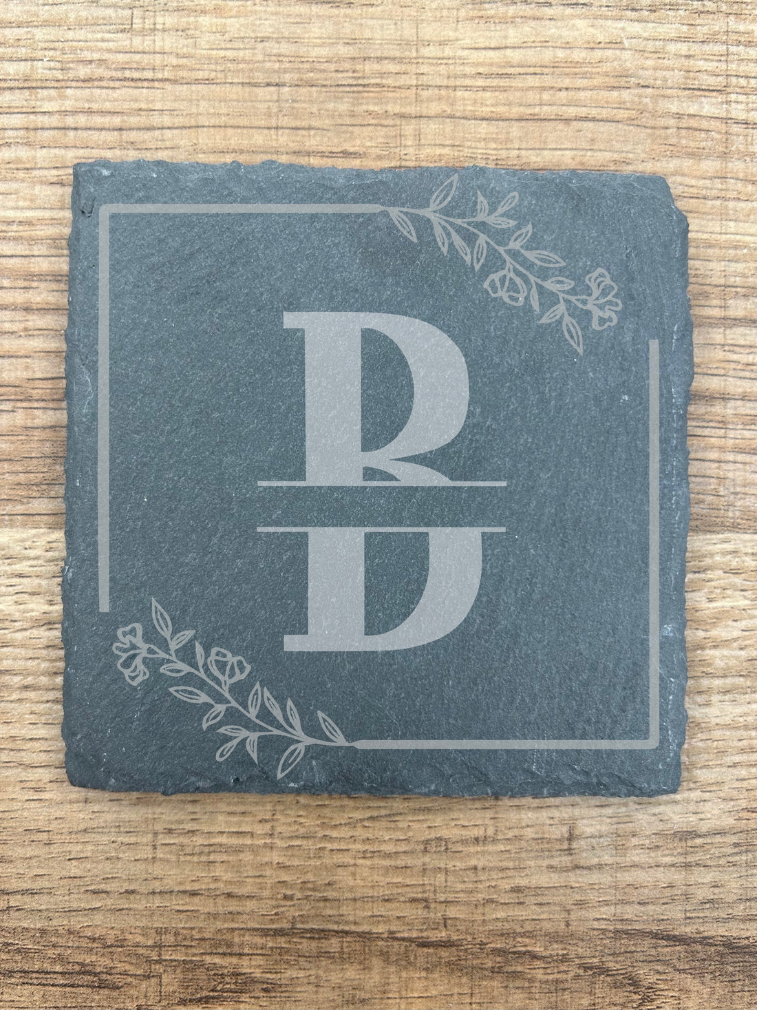Square Stone Coaster: Flower Design